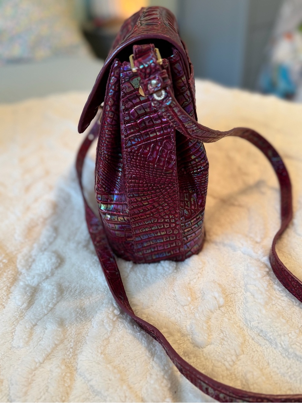 Iridescent Burgundy Crossbody Bag - Picture 3 of 4